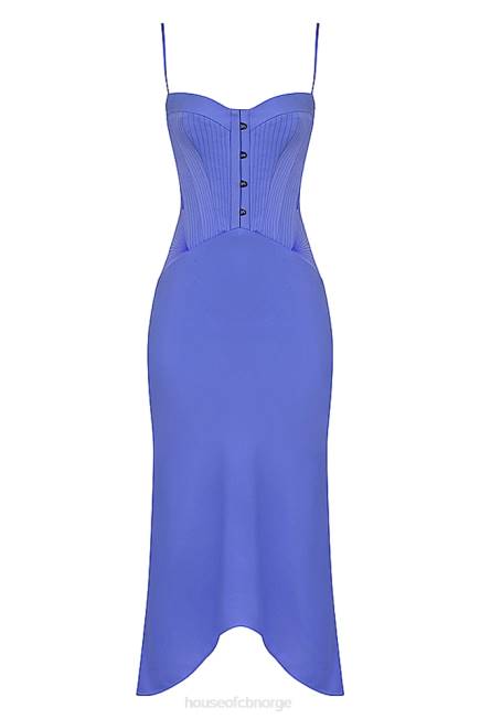 klær imogen periwinkle sateng korsett midikjole House of CB J6RL415