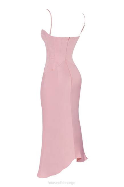 klær imogen rose rosa sateng korsett midikjole House of CB J6RL407