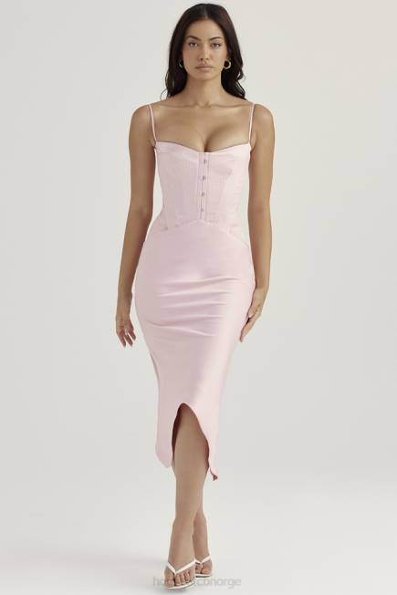 klær imogen rose rosa sateng korsett midikjole House of CB J6RL407