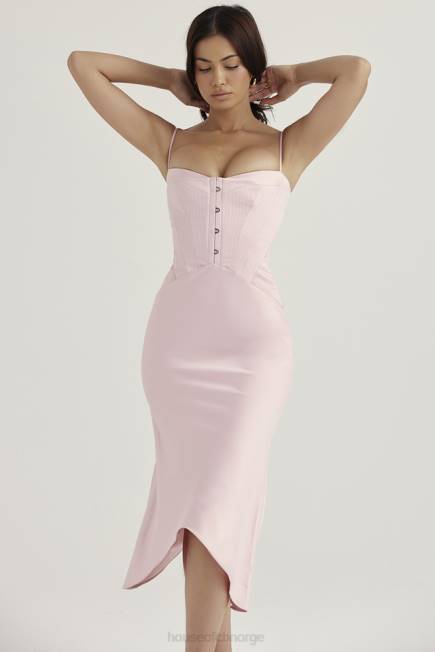 klær imogen rose rosa sateng korsett midikjole House of CB J6RL407