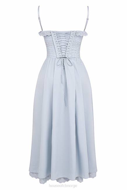 klær jaime myk blå broderie anglais midi sundress House of CB J6RL213