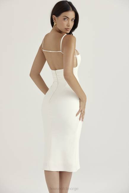 klær lois ivory sateng korsett midikjole House of CB J6RL410