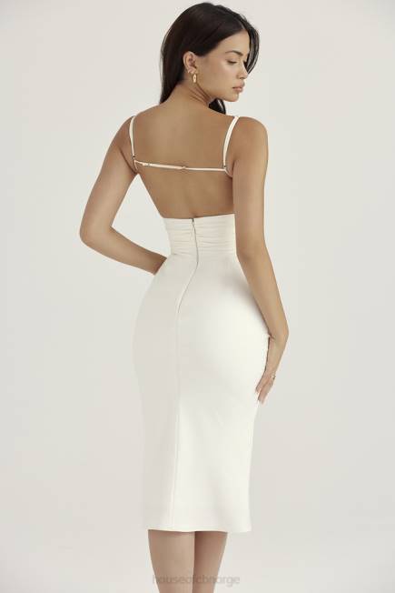klær lois ivory sateng korsett midikjole House of CB J6RL410