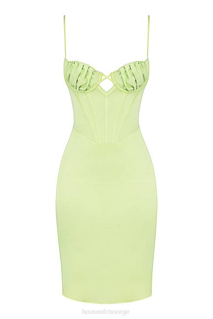 klær nathalia pistachio sateng midikjole House of CB J6RL534