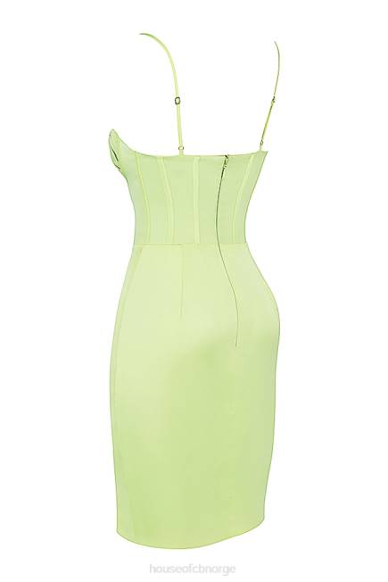 klær nathalia pistachio sateng midikjole House of CB J6RL534