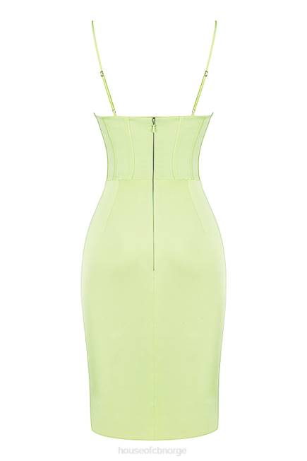 klær nathalia pistachio sateng midikjole House of CB J6RL534