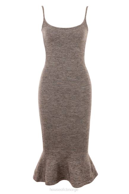 klær rani brown marl strikket midikjole House of CB J6RL520