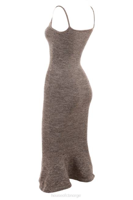 klær rani brown marl strikket midikjole House of CB J6RL520