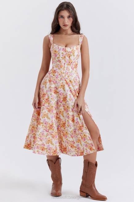 klær saira ivory floral midi sundress House of CB J6RL248
