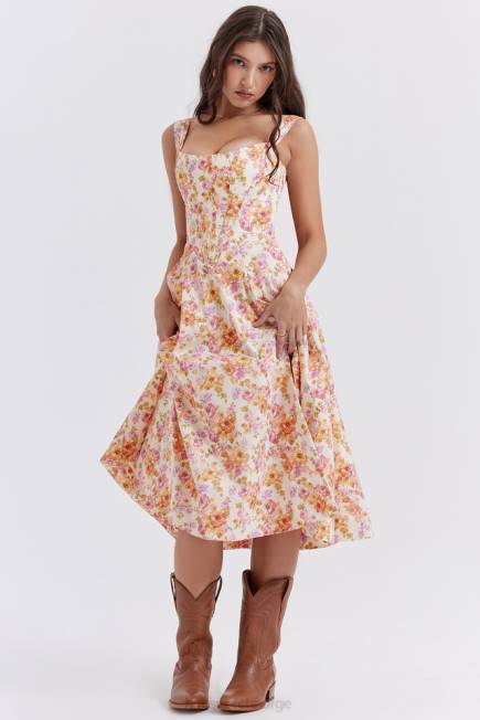 klær saira ivory floral midi sundress House of CB J6RL248