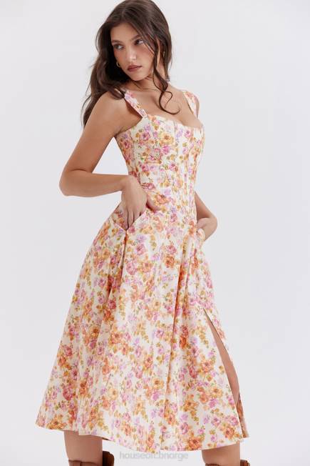 klær saira ivory floral midi sundress House of CB J6RL248