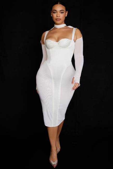 klær talika ivory korsett midikjole House of CB J6RL518