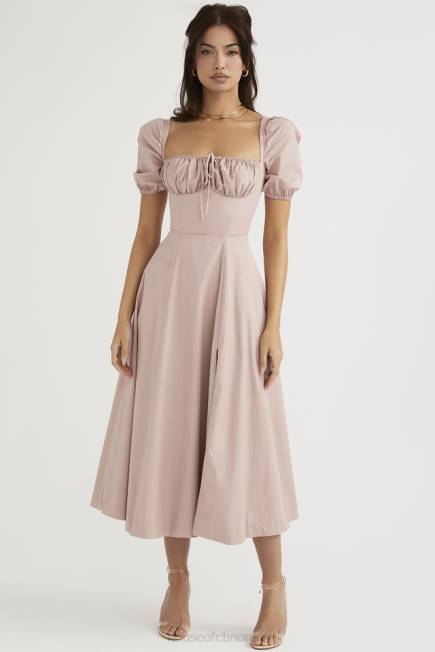 klær tallulah blush midikjole med puffermer House of CB J6RL486