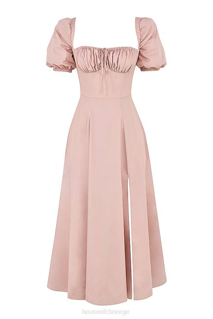 klær tallulah blush midikjole med puffermer House of CB J6RL486
