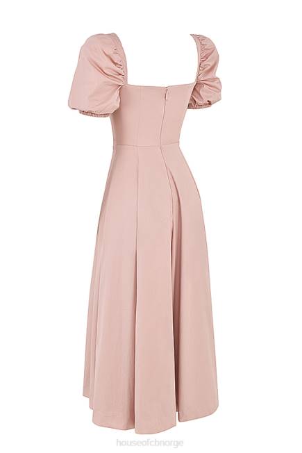 klær tallulah blush midikjole med puffermer House of CB J6RL486