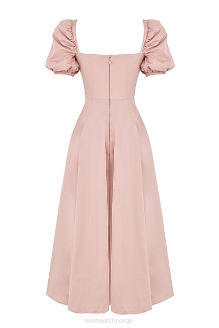 klær tallulah blush midikjole med puffermer House of CB J6RL486