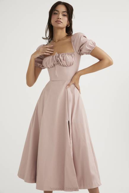 klær tallulah blush midikjole med puffermer House of CB J6RL486
