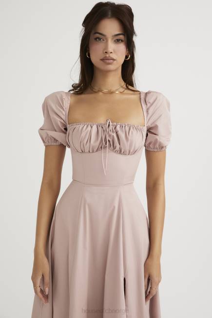 klær tallulah blush midikjole med puffermer House of CB J6RL486