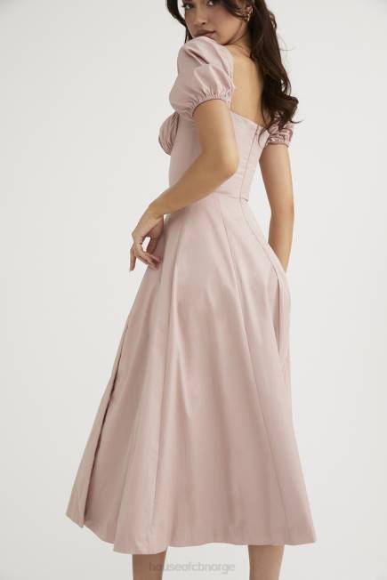 klær tallulah blush midikjole med puffermer House of CB J6RL486