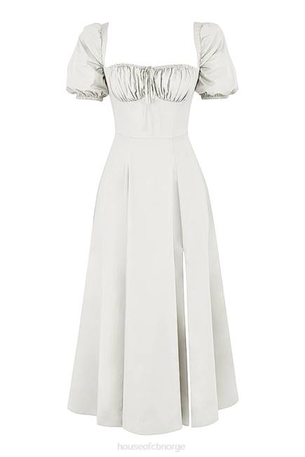 klær tallulah hvit midi sundress med puffermer House of CB J6RL440