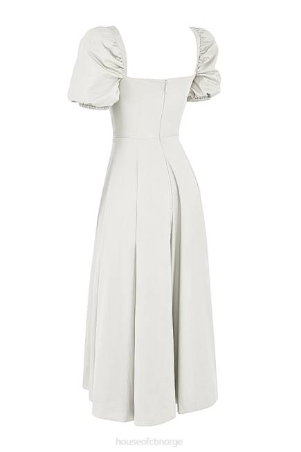 klær tallulah hvit midi sundress med puffermer House of CB J6RL440