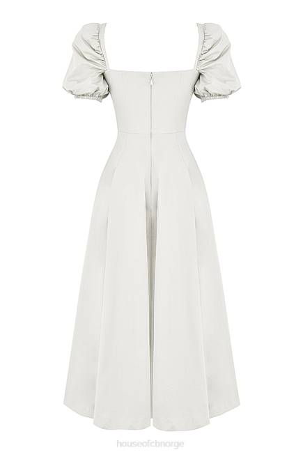 klær tallulah hvit midi sundress med puffermer House of CB J6RL440