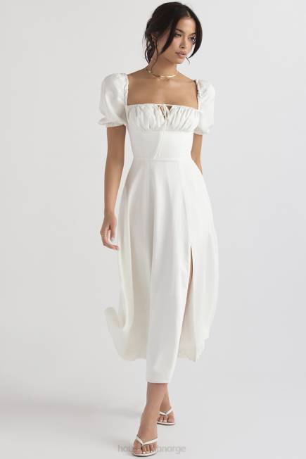 klær tallulah hvit midi sundress med puffermer House of CB J6RL440