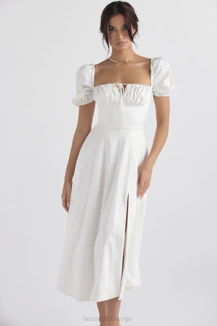 klær tallulah hvit midi sundress med puffermer House of CB J6RL440