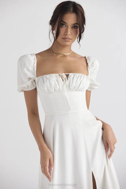 klær tallulah hvit midi sundress med puffermer House of CB J6RL440