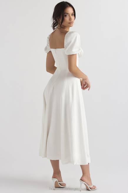 klær tallulah hvit midi sundress med puffermer House of CB J6RL440