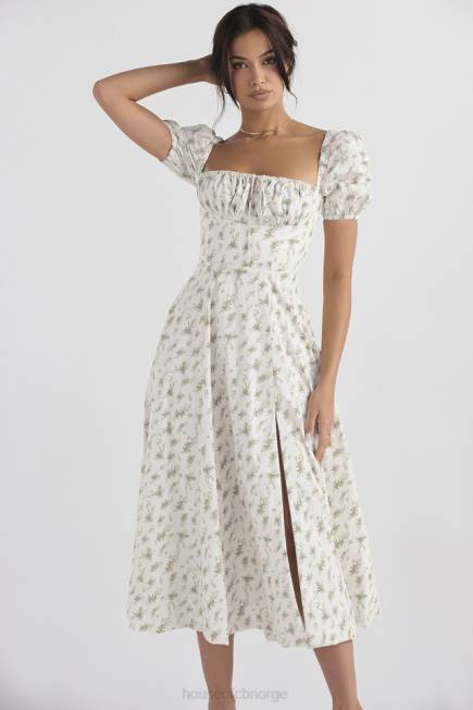 klær tallulah midi sundress med puffermer med hagetrykk House of CB J6RL441