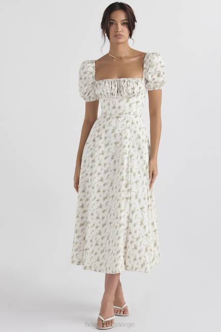 klær tallulah midi sundress med puffermer med hagetrykk House of CB J6RL441