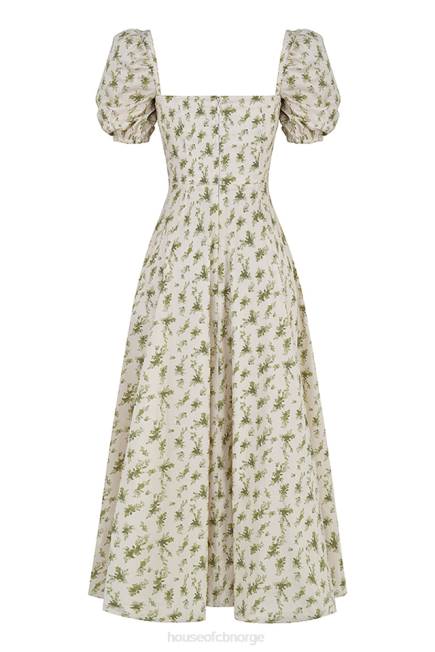 klær tallulah midi sundress med puffermer med hagetrykk House of CB J6RL441