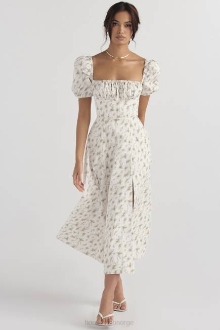 klær tallulah midi sundress med puffermer med hagetrykk House of CB J6RL441