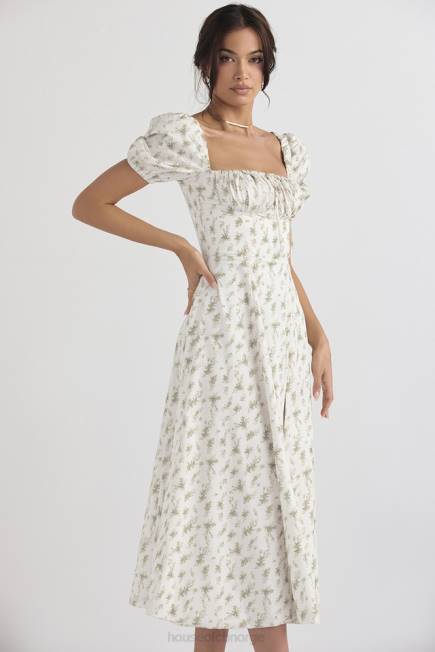 klær tallulah midi sundress med puffermer med hagetrykk House of CB J6RL441