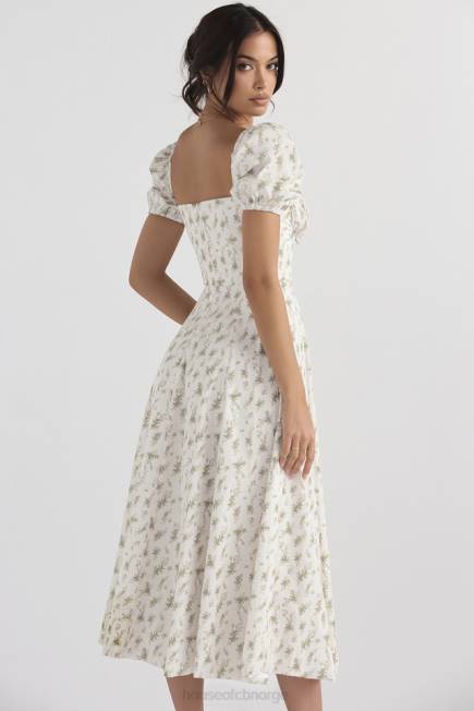 klær tallulah midi sundress med puffermer med hagetrykk House of CB J6RL441