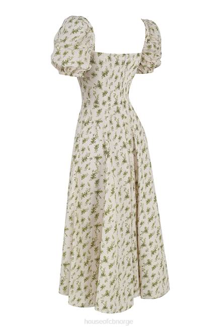 klær tallulah midi sundress med puffermer med hagetrykk House of CB J6RL441