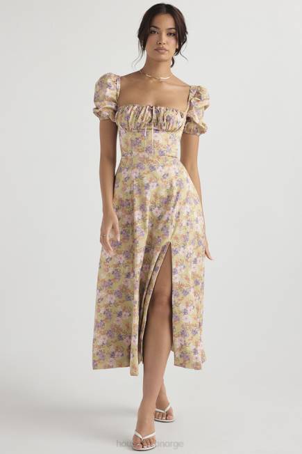 klær tallulah peonprint puffermet midi sundress House of CB J6RL428