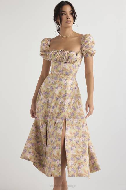 klær tallulah peonprint puffermet midi sundress House of CB J6RL428