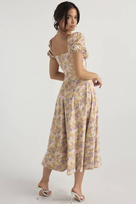 klær tallulah peonprint puffermet midi sundress House of CB J6RL428
