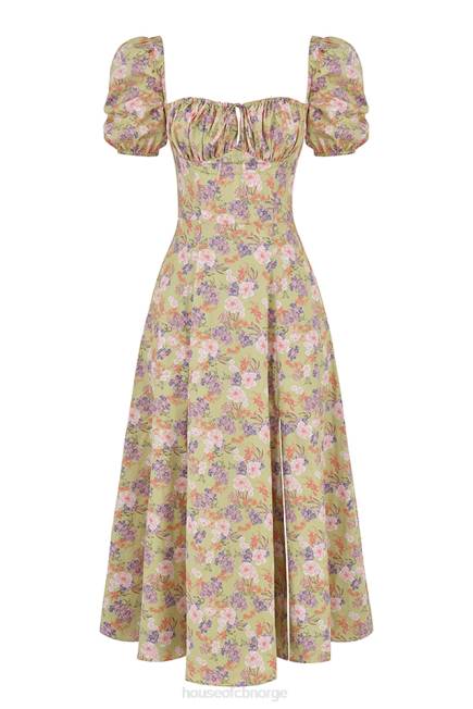 klær tallulah peonprint puffermet midi sundress House of CB J6RL428