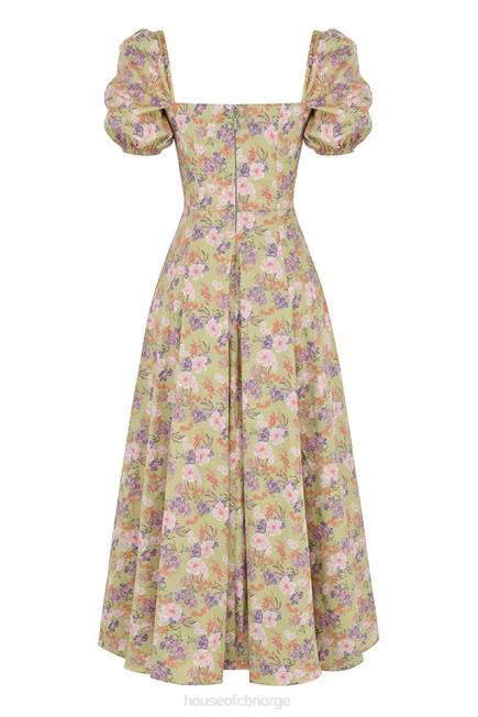 klær tallulah peonprint puffermet midi sundress House of CB J6RL428