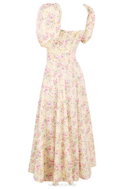klær tallulah sitron floral puff sleeve midi sundress House of CB J6RL617
