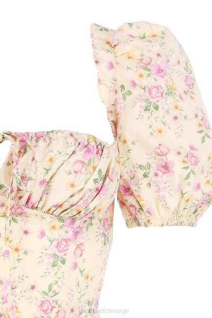 klær tallulah sitron floral puff sleeve midi sundress House of CB J6RL617