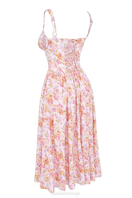 klær tatiana midi sundress med rosa print House of CB J6RL252
