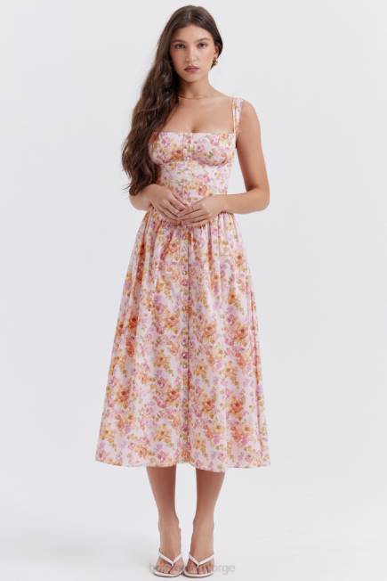 klær tatiana midi sundress med rosa print House of CB J6RL252