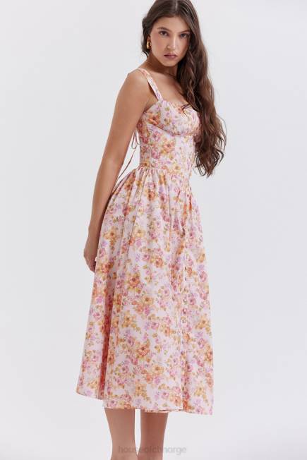 klær tatiana midi sundress med rosa print House of CB J6RL252