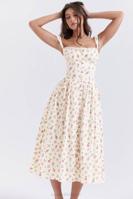 klær tatiana midi sundress med rosetrykk House of CB J6RL251