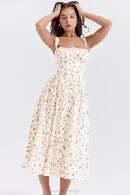 klær tatiana midi sundress med rosetrykk House of CB J6RL251