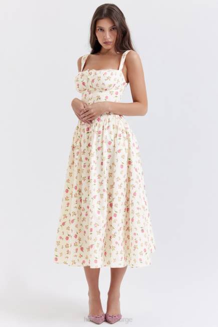 klær tatiana midi sundress med rosetrykk House of CB J6RL251